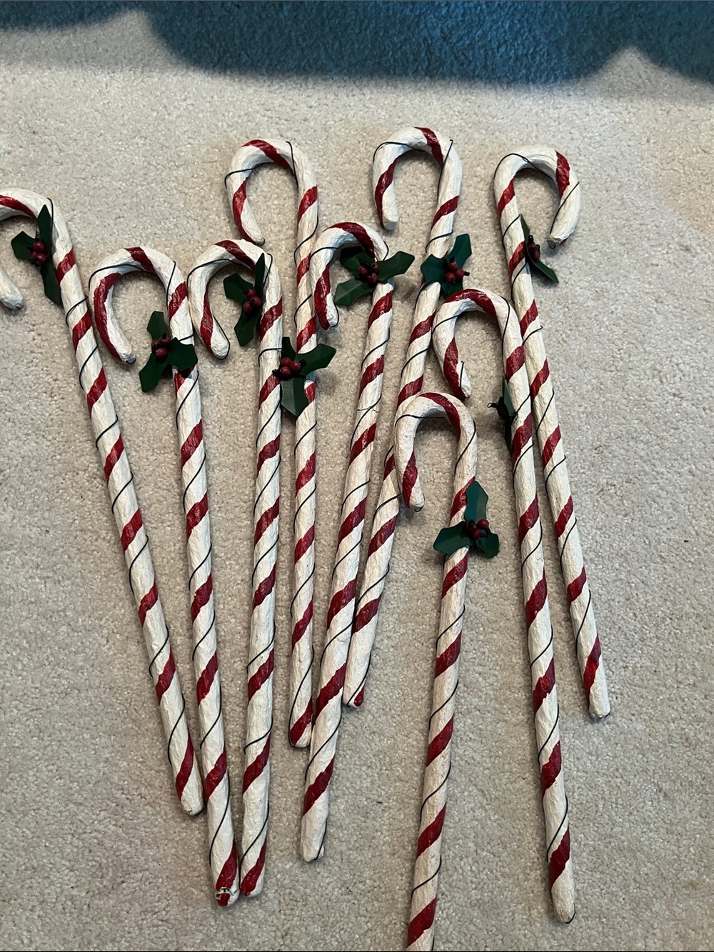 Bundle of 9 Large Rustic Candy Canes